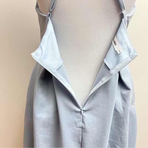 Glory Sunshine Baby Blue Deep V Neck A Line Pleated Mini Cocktail Party Dress XL - Picture 8 of 11